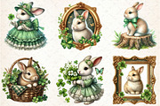 Vintage St Patrick's Day Bunnies, a Seasonal Illustration by Rose Art (Thumbnail 2 of 4)