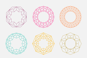 Colorful Mandalas. Circle Shapes.