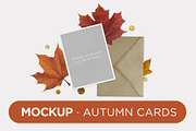 Mockup · Autumn Cards, a Print Template by tomodachi studio (Thumbnail 1 of 4)