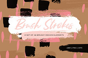 Paint Brush Strokes, Shapes & Dots, an Object Graphic by Ramona Schratt (Thumbnail 1 of 6)