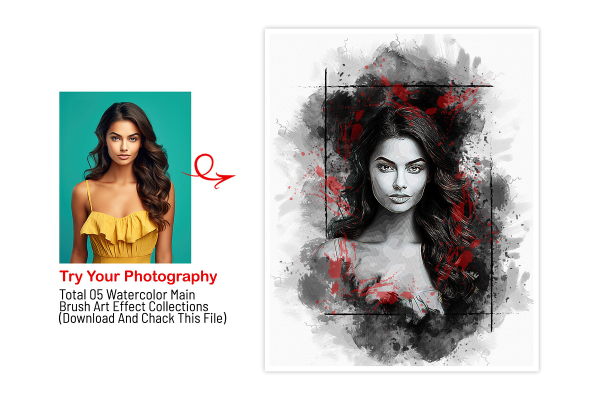 Black Watercolor Mixed Art Photo, an Action Add-On by Photoshop Action (Photo 10 of 15)