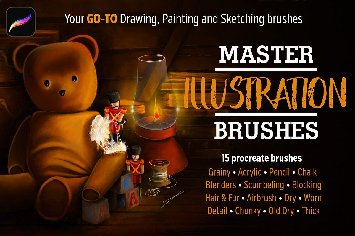 Master Illustration Brushes, a Brush Add-On by potterDesigns (Photo 1 of 6)