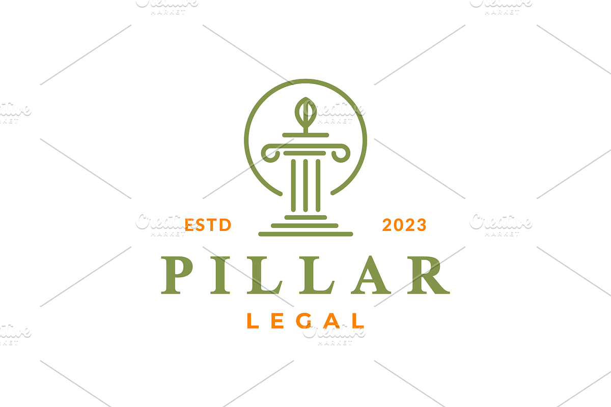 legal pillar law attorney line logo, a Branding & Logo Template by devastd