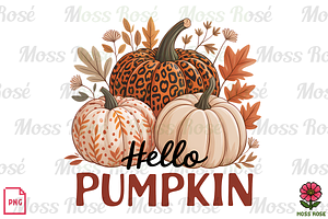 Hello Pumpkin Fall Art, a Graphic by Moss Rose