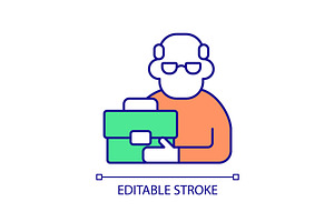 Senior man with briefcase RGB color, an Icon by IMG Visuals