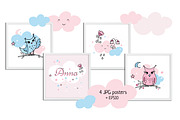 Cute baby owls and nursery patterns, a Pattern Graphic by Jermolina Mockups (Thumbnail 6 of 7)