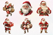 Vintage Santa Claus Clipart, an Illustration by Dream Creation (Thumbnail 2 of 7)