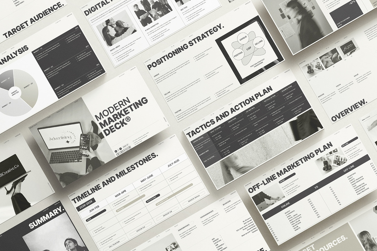 Marketing Plan Presentation Template, a Presentation Template by Studio Monova (Photo 3 of 13)