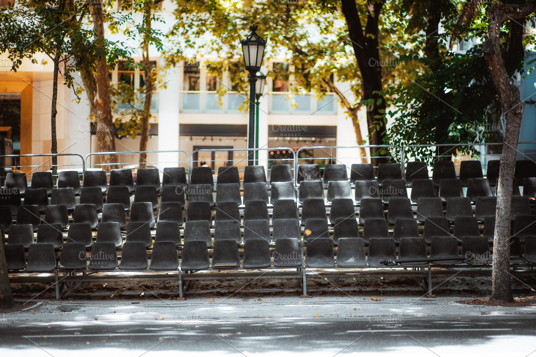 Empty Outdoor Bleacher Seats, an Architecture Photo by SkyNext