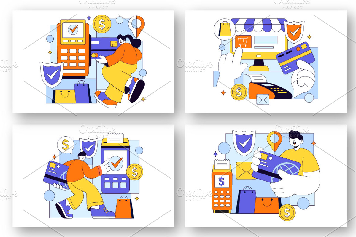 10 Merchant Services Illustration, a Finance Illustration by denayunebgt (Photo 2 of 4)