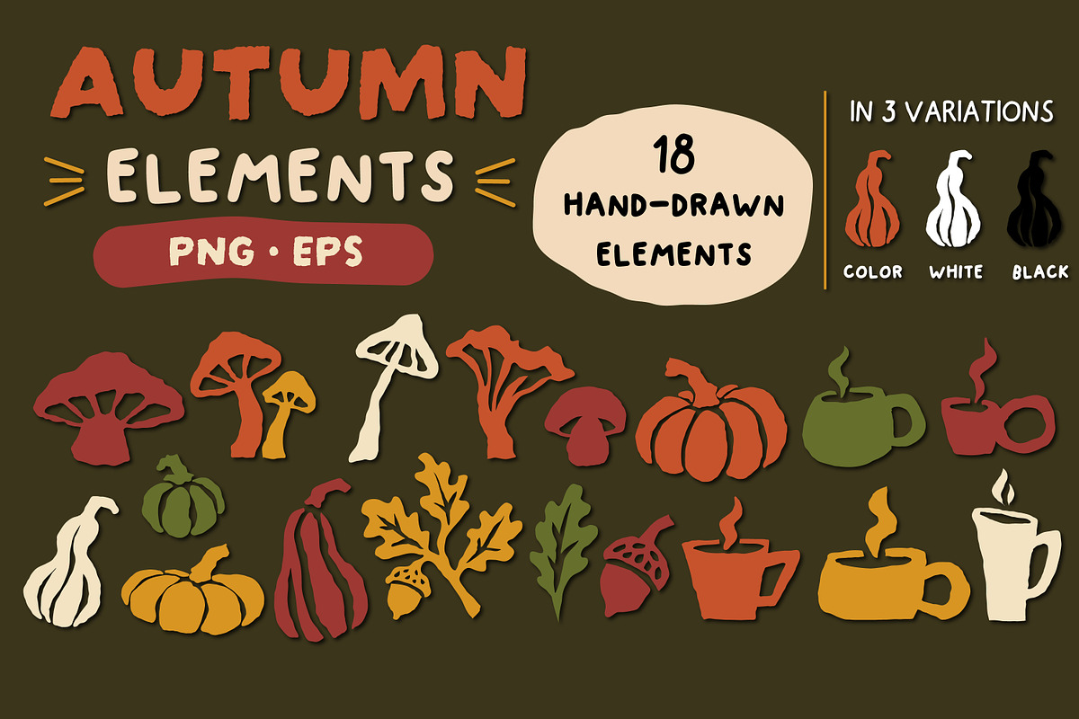 Autumn Patterns, Elements & Frames, a Pattern Graphic by Le.nart (Photo 2 of 9)