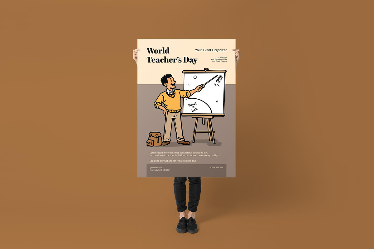 World Teacher’s Day Poster/ Flyer, a Flyer Template by Juru Rancang Graphic (Photo 3 of 3)
