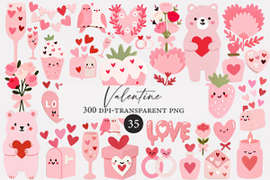 Watercolor Valentine clipart, an Illustration by Designworld