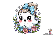Ghost with Floral Bow PNG Bundle, an Illustration by Clipart Bloom (Thumbnail 8 of 11)