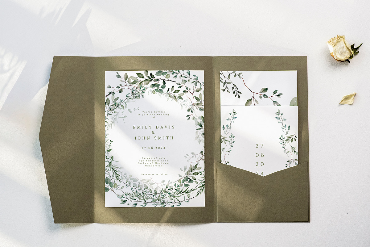 Modern Watercolor Greenery & Wreaths, a Decorative Illustration by Laras Wonderland (Photo 8 of 12)