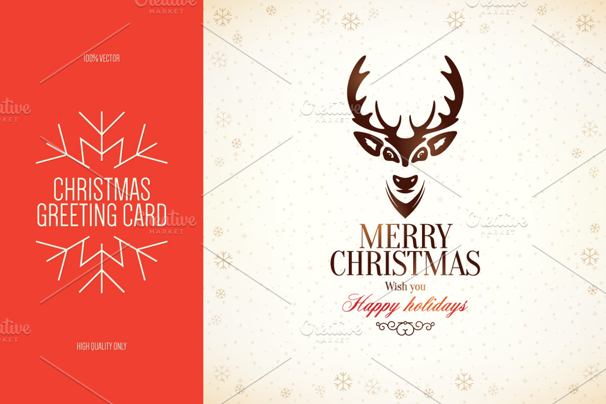 Christmas and New Year greeting card, a Card Template by Restaurant Menu & Logos