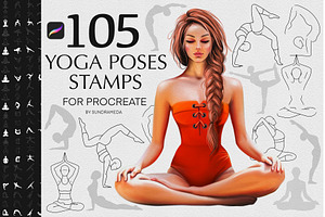 Yoga Body Poses Stamps For Procreate