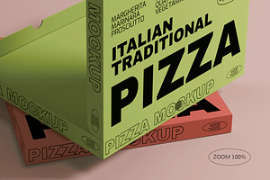 Open Pizza Box Mockup