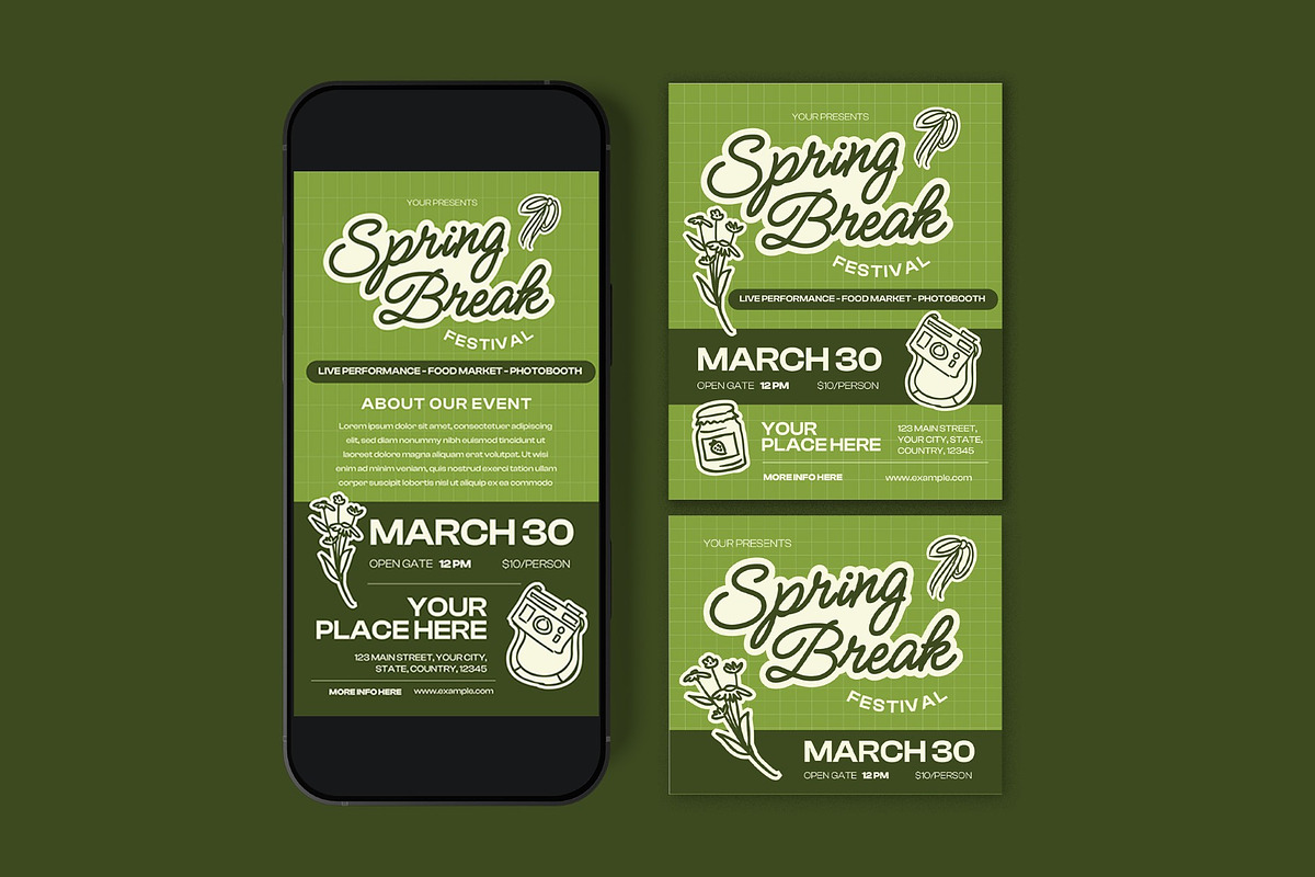 Spring Break Festival Flyer, a Flyer Template by graphicook (Photo 3 of 3)