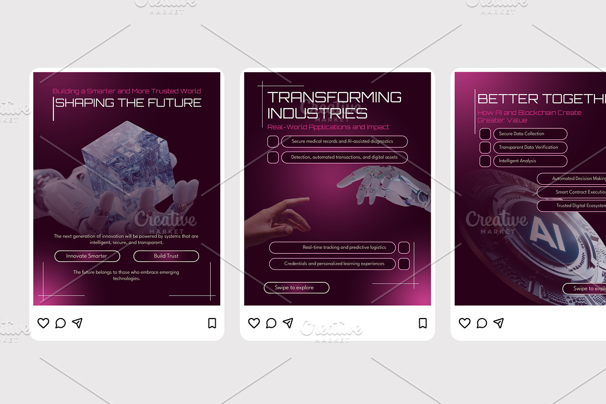 AI Blockchain - Instagram Post, a Social Media Template by Izdihaar_Studio (Photo 2 of 4)
