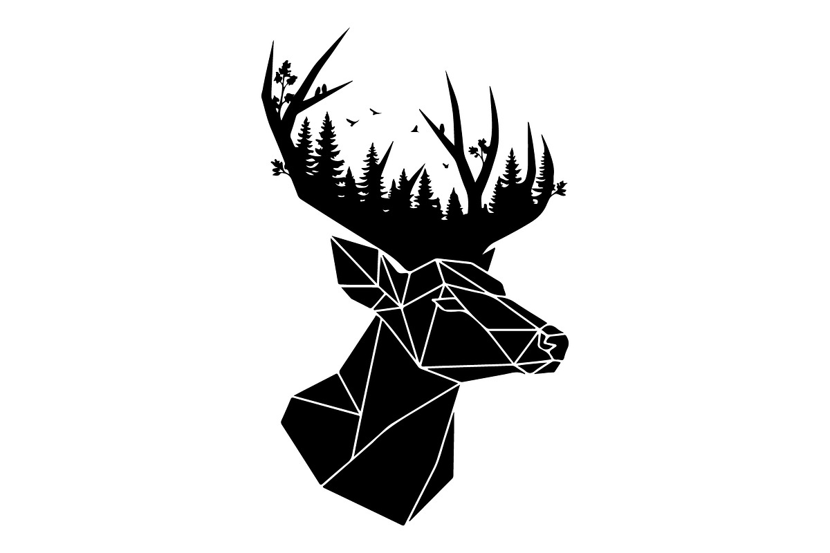 Deer Antler Silhouette Bundle, an Object Illustration by yasushie (Photo 29 of 31)
