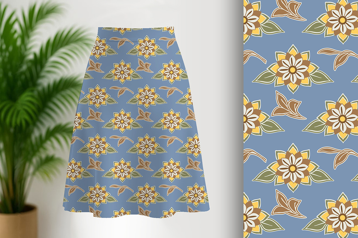 Blue Floral Print Seamless Repeat, a Pattern Graphic by Sharon Schwalbe (Photo 1 of 4)