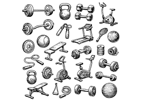 Gym and Fitness Tools Set, an Object Graphic by RT Studio