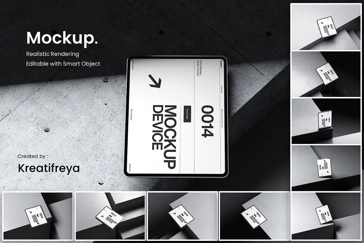 Isometric Tablet Mockup Scene, an iPad Mockup by kreatifreya (Photo 1 of 11)