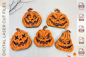 3D Layered Jack-O-Lantern Bundle