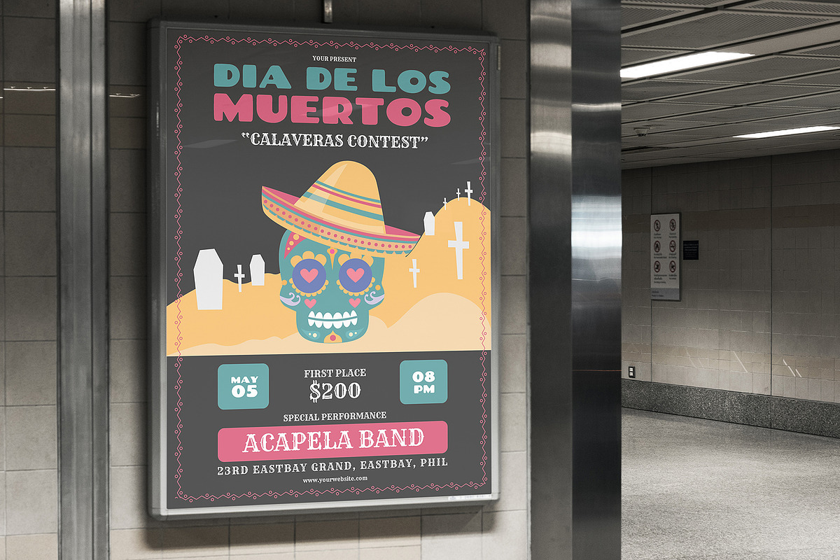 Dia De Los Muertos Flyer, a Flyer Template by LIOKIVA Studio