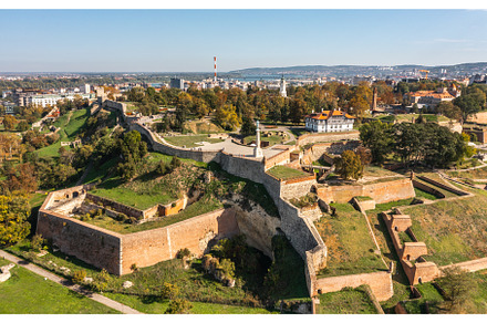 Aerial view of Kalemegdan Fortress