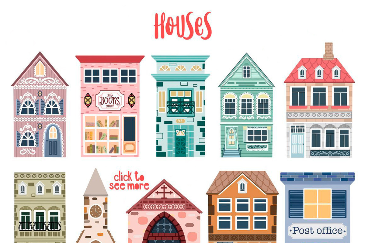 Town Creator - Clipart Collection, a Decorative Illustration by Alina Sh (Photo 5 of 8)