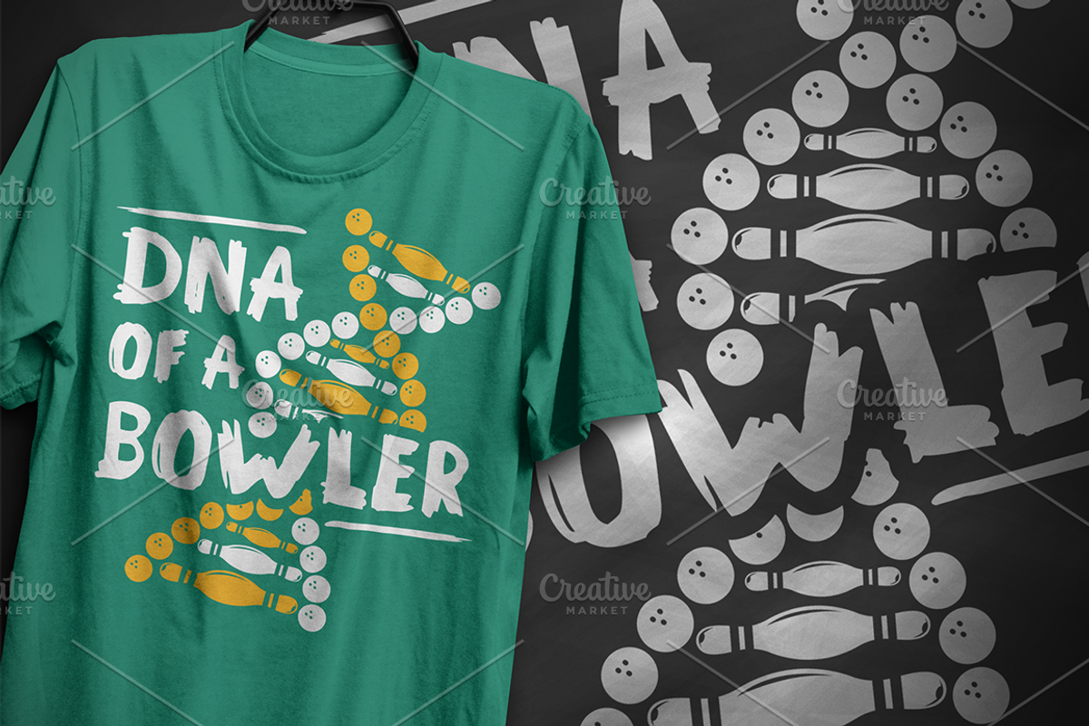 DNA of a bowler #2 - T-Shirt Design, an Illustration by artnook (Photo 5 of 6)