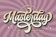 Retro Masterday - Vintage Font, a Script Font by Subectype Studio (Thumbnail 1 of 11)