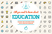 Awesome Education Icons and Logo Set, an Outline Icon by Ckybe's Corner (Thumbnail 1 of 4)