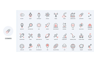 Space astronomy station icons, an Object Illustration by Lemberg Vector
