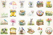 Watercolor Warm Spring Clipart, an Illustration by DreamCafeArt (Thumbnail 3 of 3)