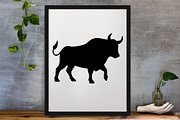 Bull Silhouette SVG, an Animal Illustration by newminddesign (Thumbnail 4 of 10)