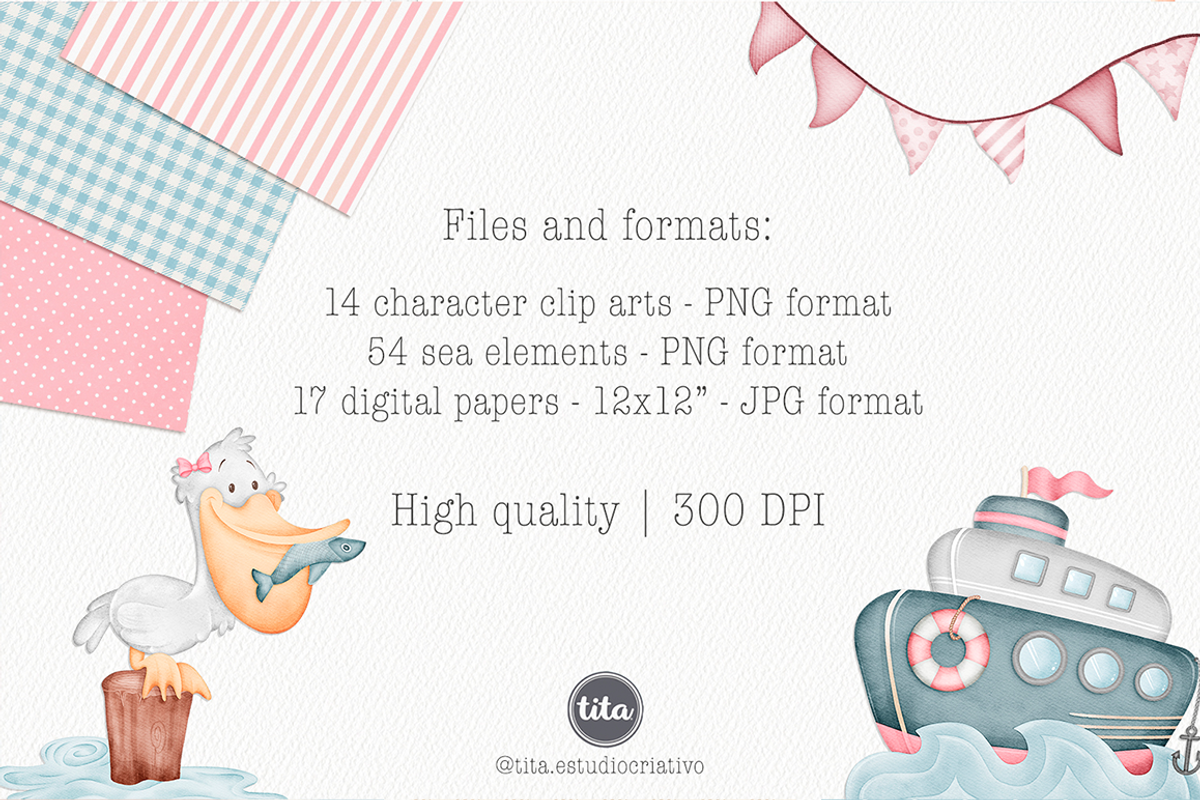 Sailor Bear - Cute clipart set, an Animal Illustration by Tita Creative Studio (Photo 6 of 6)