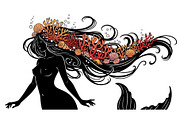 Fantasy Flowing Hair Mermaid Bundle, an Illustration by jahid234 (Thumbnail 19 of 31)
