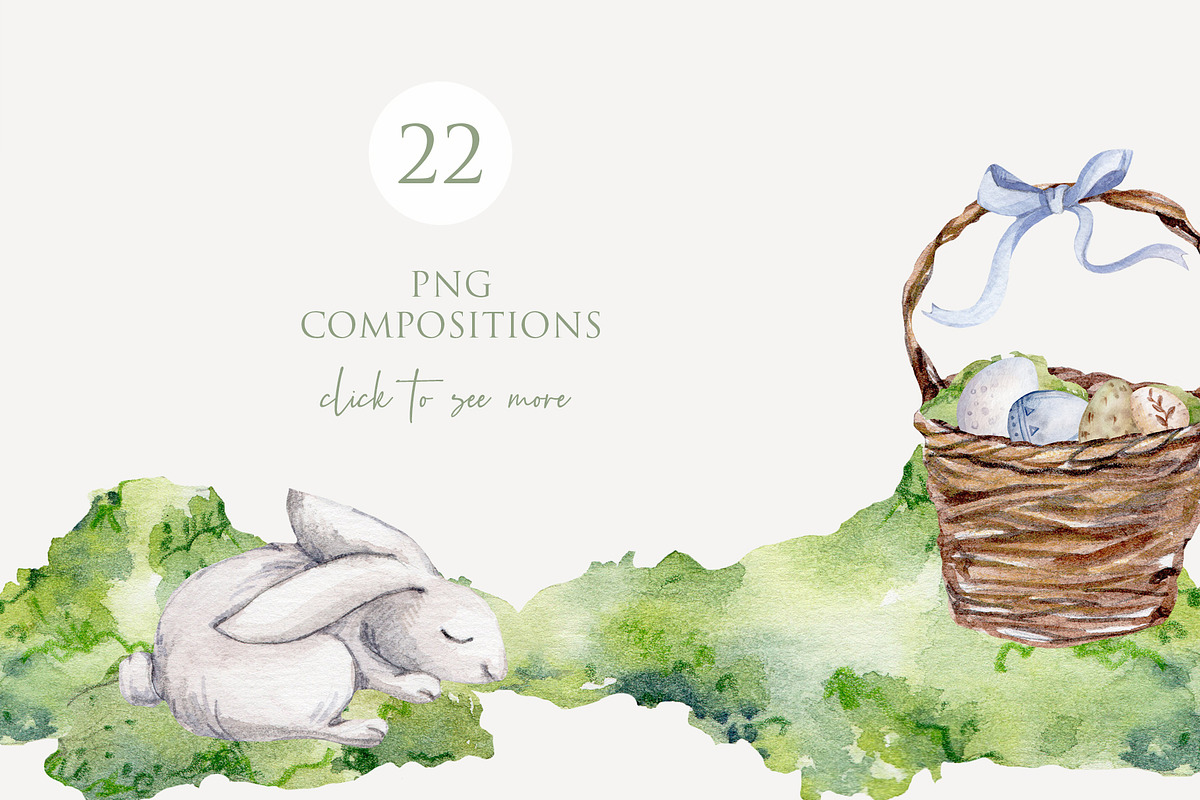 Watercolor Easter Collection, an Animal Illustration by S_ARTLOVE (Photo 7 of 11)