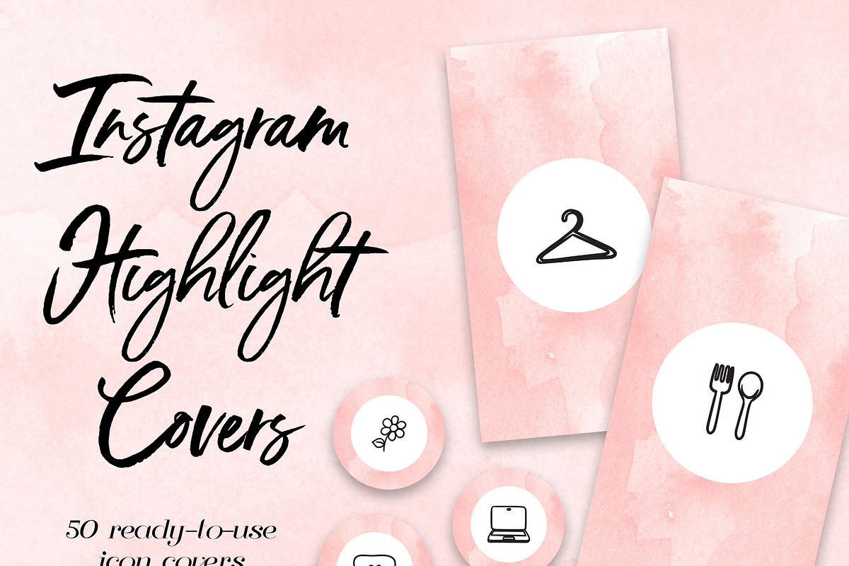 50 Instagram Story Highlight Covers, a Social Media Template by The Reverie Collective