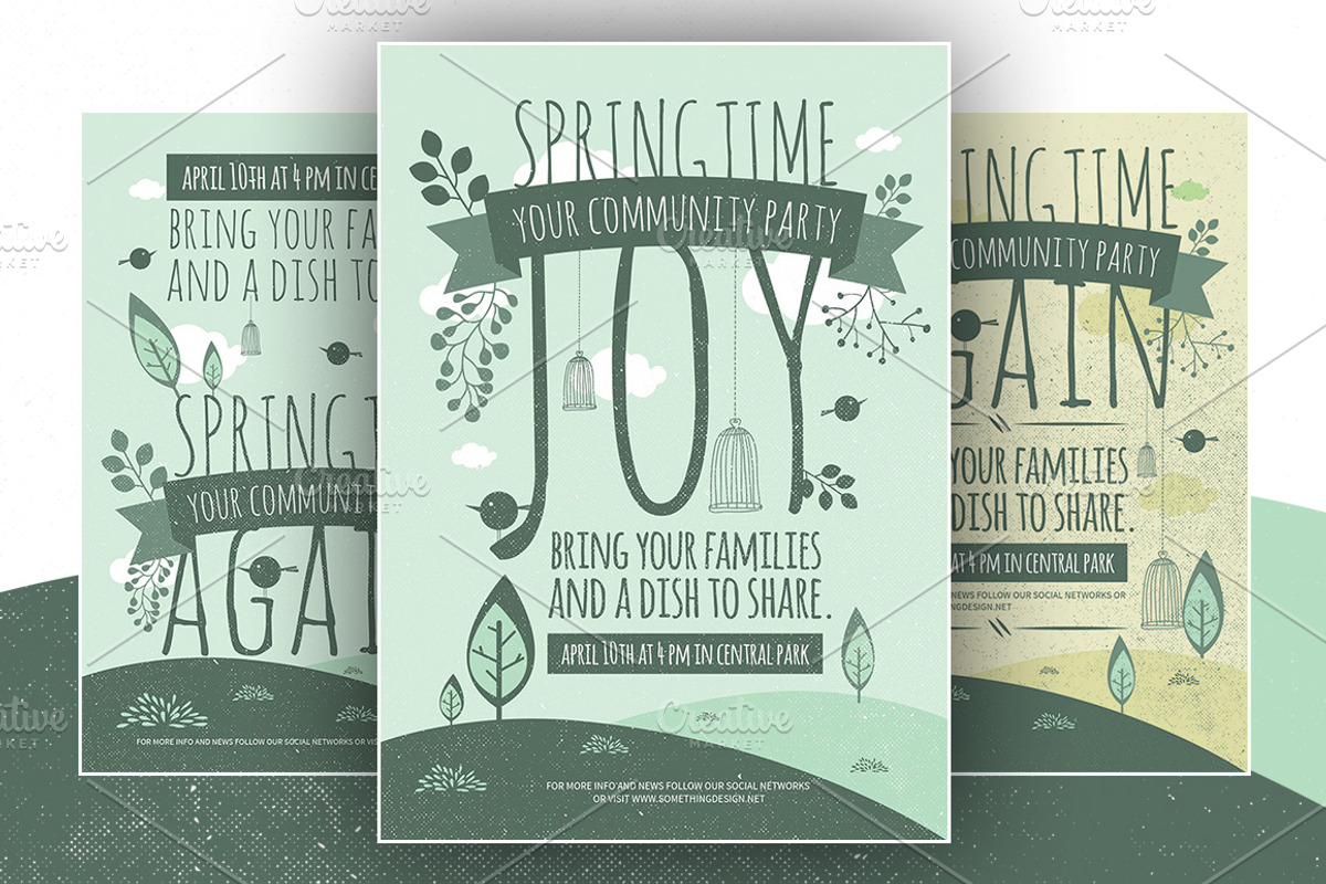 6 Spring Flyers Vector Print, a Flyer Template by DesignSomething (Photo 2 of 5)