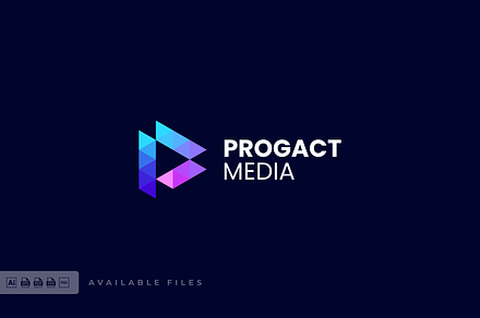 Progact Media Gradient Colorful Logo