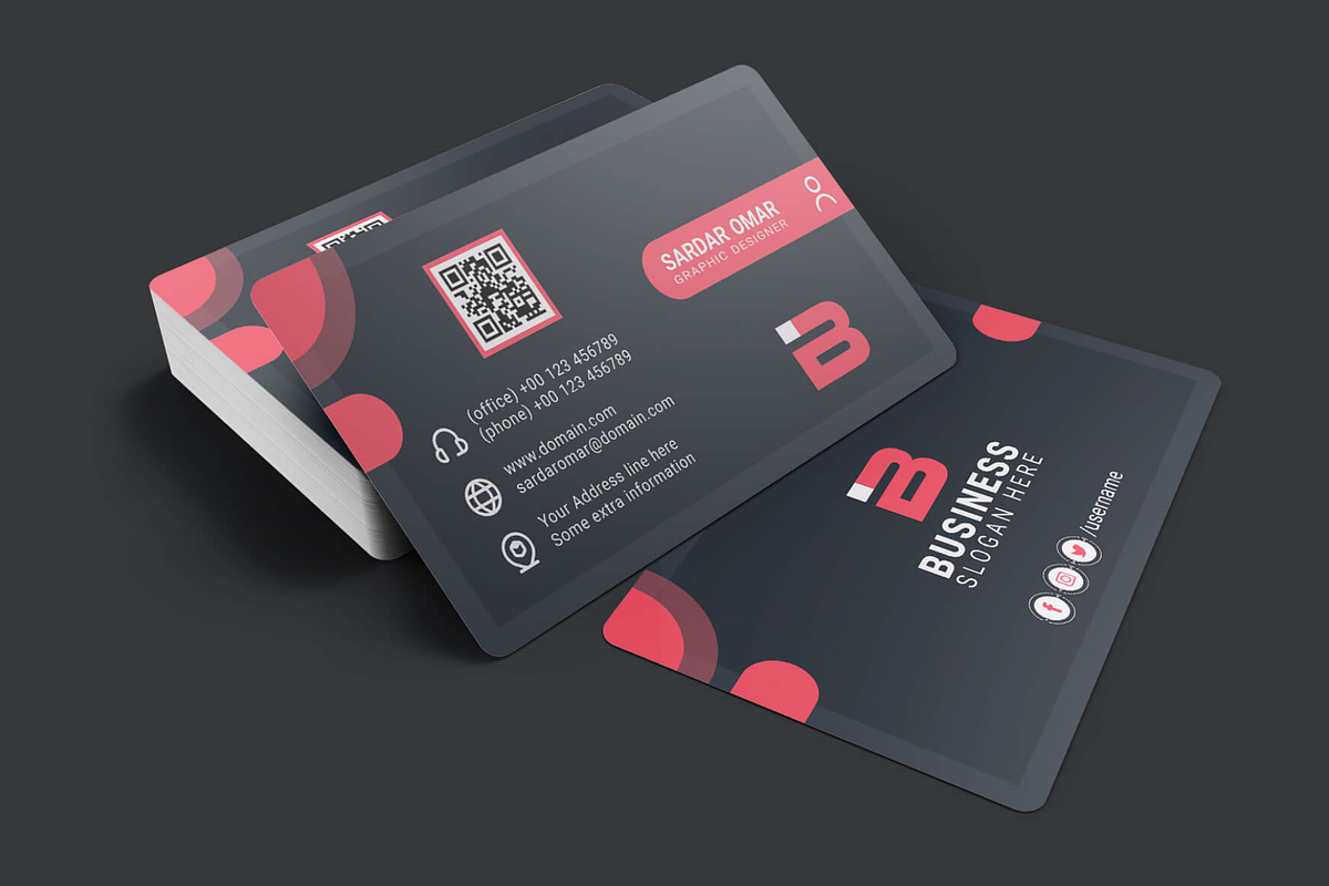 Dark Rounded Business Card In Dark, a Business Card Template by infobrother.com (Photo 3 of 5)