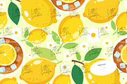 Summer Lemon and Ice Tea Pattern, a Pattern Graphic by Little Creative Scribbles (Thumbnail 4 of 6)