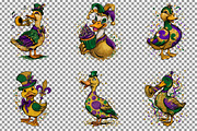 Watercolor Mardi Gras Duck Clipart, an Illustration by Sublimation Artist (Thumbnail 4 of 6)