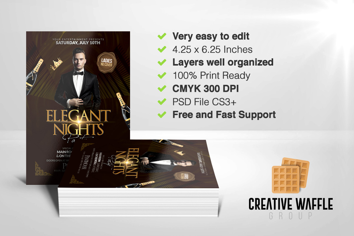Elegant Party Flyer Template, a Flyer Template by Creative Waffle (Photo 4 of 5)