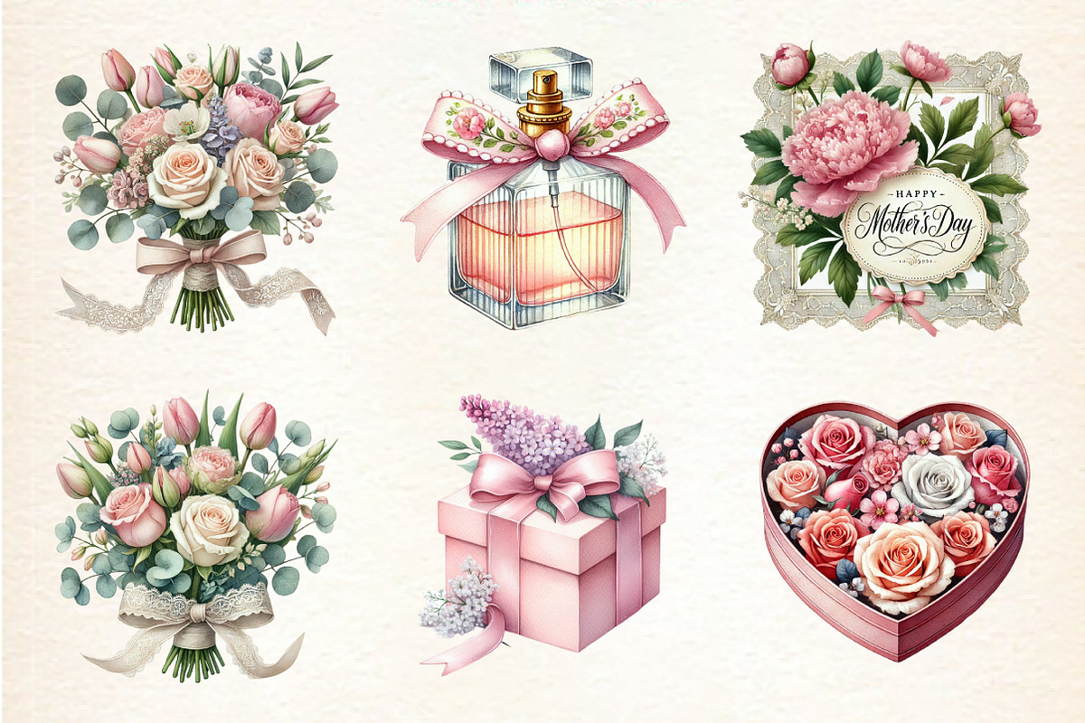 Mothers Day Sublimation Clipart, an Illustration by DreamArtGraphic (Photo 5 of 5)