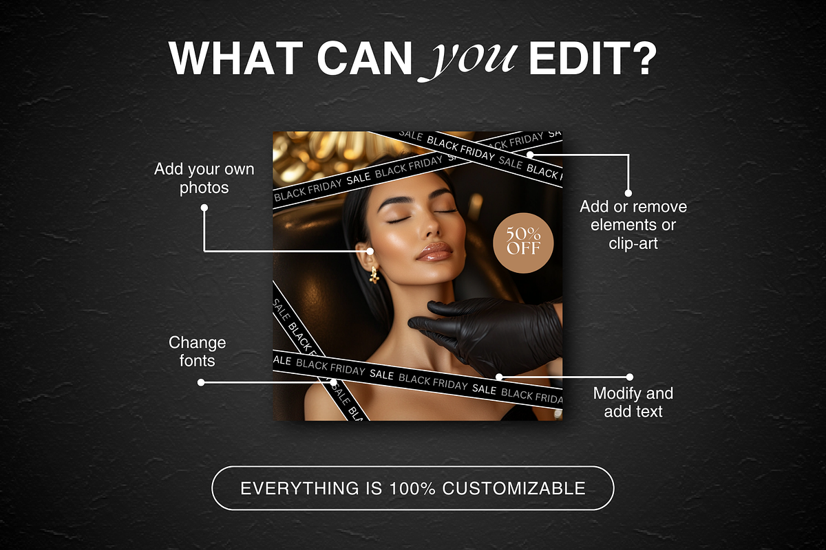 Black Friday Instagram Skincare, a Social Media Template by DesignsbyMariaStudio (Photo 6 of 10)
